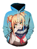 Mein Held Academia Cosplay Teal 3D gedruckter Hoodie
