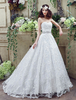 Mein Schatz Hochzeitskleid Spitze Tüll Günstiges Brautkleid a-line rückenfreie Gericht Zug Günstiges Brautkleid