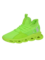 Mens Green Sneakers Bequeme Mesh Round Toe Low-Tops Täglich Casual Sportschuhe