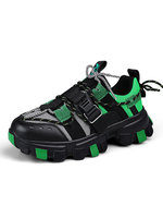 Mens Green Sneakers Gemütliche Mesh Round Toe Artwork Low-Tops Täglich Casual Sportschuhe