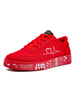 Mens Sneakers Gemütliche Leinwand Round Toe Artwork Pattern Rote Sportschuhe