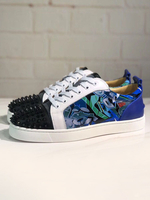 Mens Spike Sneakers 2020 Schuhe blau Round Toe Nieten schnüren In verschiedenen Colorblock Casual Skate Schuhen