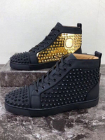 Mens Spike Sneakers 2020 Schuhe schwarz Round Toe Nieten schnüren sich High Top Casual Skate Schuhe