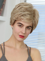 Menschenhaar Perücken Blond Short Boycut Perücken