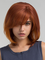 Menschliche Haar Perücken Orange Red Bobs kurze Haar Perücken mit Seitenknall