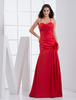 Mermaid-Brautjungfernkleid aus Taft in Rot
