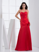 Mermaid-Brautjungfernkleid aus Taft in Rot
