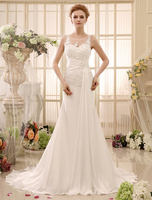 Mermaid-Brautkleid aus Chiffon mit Kapelle-Schleppe Milanoo