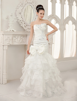 Mermaid-Brautkleid aus mit trägerlosem Design und Falten Milanoo
