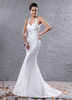 Mermaid-Brautkleid aus Organza mit Schleppe in Weiß