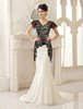 Mermaid-Brautkleid aus Samt in Elfenbeinfarbe Milanoo