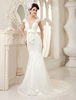 Mermaid-Brautkleid aus Satin in Elfenbeinfarbe Milanoo