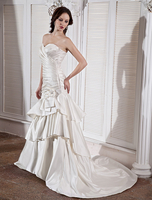 Mermaid-Brautkleid aus Satin mit Kapelle-Schleppe