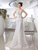 Mermaid-Brautkleid aus Spitze in Elfenbeinfarbe