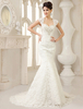 Mermaid-Brautkleid aus Spitze mit Herz-Ausschnitt in Weiß Milanoo