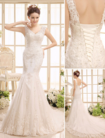 Mermaid-Brautkleid in Elfenbeinfarbe
