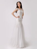 Mermaid-Brautkleid in Elfenbeinfarbe Milanoo
