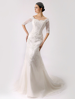 Mermaid-Brautkleid in Elfenbeinfarbe Milanoo