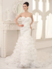 Mermaid-Brautkleid mit Herz-Ausschnitt in Elfenbeinfarbe