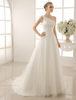 Mermaid-Brautkleid mit Hof-Schleppe in Elfenbeinfarbe