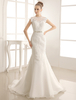 Mermaid-Brautkleid mit Kapelle-Schleppe in Elfenbeinfarbe Milanoo
