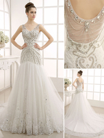 Mermaid-Brautkleid mit Kapelle-Schleppe in Elfenbeinfarbe Milanoo