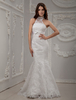 Mermaid-Brautkleid mit Schleppe in Weiß