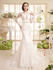 Mermaid-Brautkleid mit Spitzen in Elfenbeinfarbe Milanoo