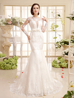 Mermaid-Brautkleid mit Spitzen in Elfenbeinfarbe Milanoo