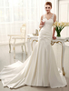 Mermaid-Brautkleid mit V-Ausschnitt und Kapelle-Schleppe Milanoo