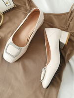 Mid-Low Heels für Frauen Square Toe Block Heel Pumps