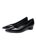 Mid-Low Heels Klassische spitze Zehen Chunky Heel Slip-On Elegante schwarze Absätze