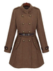 Militärische Trenchcoat Damen Double Breasted Jacke Schnalle Stand Kragen Flare Peacoat