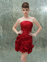 Minikleid aus Taft in Rot