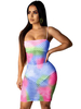 Minikleid Sexy Partykleider Bodycon Damen Sexy Kleid Fuchsienfarbig ärmellos Polyester und Trägern Clubwear