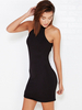 Minikleid Sexy Partykleider Bodycon Damen Sexy Kleid Schwarz Polyester Clubwear