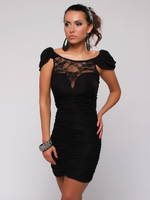 Minikleid Sexy Partykleider Kurzarm Damen Sexy Kleid Bodycon U-Halsausschnitt Polyester Schwarz Clubwear