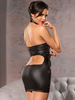 Minikleid Sexy Partykleider ärmellos Damen Sexy Kleid Bodycon und Halter Polyester Schwarz Clubwear