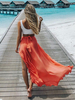 Minirock 2020 mit High-Low Design in Orange für Sommer mit Rüschen im glamourösen %26 pathetischen Style Polyester Meistgekaufter