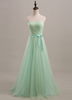 Mintgrün Sweetheart Tüll Brautjungfernkleid Lang