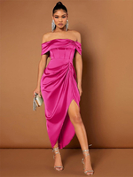 Mit Cocktailkleid modisch kurz kurzer U-Boot-Ausschnitt