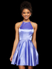 Mit Heimkehrkleid Kurze A-Linie Jewel Neck Polyester Lila Partykleid
