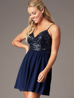 Mit Homecoming Dress Short A-Linie V-Ausschnitt Pailletten