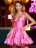 Mit Homecoming Kleid Kurz Kurz Sweetheart Hals Plissee Taft