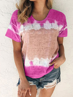 Mit kurzen Ärmeln T-Shirts Batik-T-Shirt für Frauen