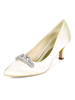 Mittlere Absatzhochzeitsschuhe mit spitzen Zehen Pumps Brautschuhe mit Kätzchenabsatz