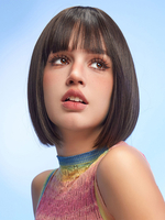 Mittlere Perücken synthetische Perücken Damenperücken tiefbraune Bobs Rayon mittlere mittlere Damenperücke