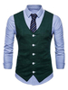 Männer Anzug Weste V-Ausschnitt Baumwolle Leinen Tasche Regular Fit Casual Weste