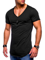 Männer Base Top 2020 V-Ausschnitt Sommer Casual T-Shirt U Hem Plus Größe Kurzarm T-Shirt