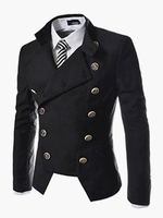 Männer Blazer Casual Zweireiher Stehkragen Desige Cut 2020 Anzugjacke